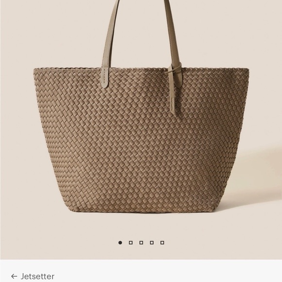 Jetsetter Tan Woven Large Woman’s Tote Bag - Picture 13 of 14